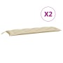 Cojines de banco de jardín 2 uds tela Oxford beige 150x50x7 cm by vidaXL, Cushions for chairs and sofas - Ref: Foro24-361700,...