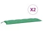 Cojines de banco de jardín 2 uds tela Oxford verde 150x50x7 cm by vidaXL, Cushions for chairs and sofas - Ref: Foro24-361702,...
