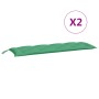Cojines de banco de jardín 2 uds tela Oxford verde 150x50x7 cm by vidaXL, Cushions for chairs and sofas - Ref: Foro24-361702,...