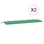 Cojines de banco de jardín 2 uds tela Oxford verde 180x50x7 cm de vidaXL, Cojines para sillas y sofás - Ref: Foro24-361721, P...