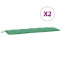 Gartenbankkissen 2 Stück aus grünem Oxford-Stoff 180x50x7 cm von vidaXL, Kissen für Stühle und Sofas - Ref: Foro24-361721, Pr...