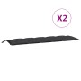 Gartensitzbankkissen 2 Stück aus schwarzem Oxford-Stoff 180x50x7 cm von vidaXL, Kissen für Stühle und Sofas - Ref: Foro24-361...