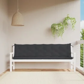 Gartensitzbankkissen 2 Stück aus schwarzem Oxford-Stoff 200x50x7 cm von vidaXL, Kissen für Stühle und Sofas - Ref: Foro24-361...