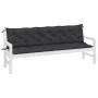Gartensitzbankkissen 2 Stück aus schwarzem Oxford-Stoff 200x50x7 cm von vidaXL, Kissen für Stühle und Sofas - Ref: Foro24-361...