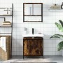 Set de muebles baño 2 pzas madera contrachapada roble ahumado