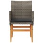 Sillas de jardín y cojines 2 uds ratán PE gris y madera maciza by vidaXL, Garden chairs - Ref: Foro24-368715, Price: 204,76 €...