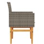 Sillas de jardín y cojines 2 uds ratán PE gris y madera maciza by vidaXL, Garden chairs - Ref: Foro24-368715, Price: 204,76 €...
