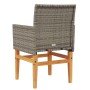Sillas de jardín y cojines 2 uds ratán PE gris y madera maciza by vidaXL, Garden chairs - Ref: Foro24-368715, Price: 204,76 €...