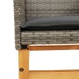 Sillas de jardín y cojines 2 uds ratán PE gris y madera maciza by vidaXL, Garden chairs - Ref: Foro24-368715, Price: 204,76 €...