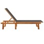 Tumbonas 2 unidades madera maciza de acacia y textileno negro de vidaXL, Tumbonas - Ref: Foro24-3279247, Precio: 275,69 €, De...