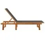 Tumbonas 2 unidades madera maciza de acacia y textileno negro de vidaXL, Tumbonas - Ref: Foro24-3279247, Precio: 301,85 €, De...