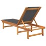 Tumbonas 2 unidades madera maciza de acacia y textileno negro de vidaXL, Tumbonas - Ref: Foro24-3279247, Precio: 275,69 €, De...