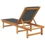 Tumbonas 2 unidades madera maciza de acacia y textileno negro de vidaXL, Tumbonas - Ref: Foro24-3279247, Precio: 301,85 €, De...