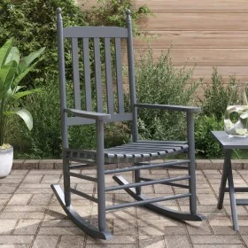 Mecedoras con asiento curvo 2 uds madera álamo maciza gris by vidaXL, Rocking chairs - Ref: Foro24-3281589, Price: 202,40 €, ...
