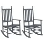 Mecedoras con asiento curvo 2 uds madera álamo maciza gris by vidaXL, Rocking chairs - Ref: Foro24-3281589, Price: 202,40 €, ...