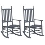 Mecedoras con asiento curvo 2 uds madera álamo maciza gris by vidaXL, Rocking chairs - Ref: Foro24-3281589, Price: 207,89 €, ...