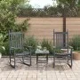 Mecedoras con asiento curvo 2 uds madera álamo maciza gris by vidaXL, Rocking chairs - Ref: Foro24-3281589, Price: 202,40 €, ...
