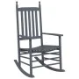 Mecedoras con asiento curvo 2 uds madera álamo maciza gris by vidaXL, Rocking chairs - Ref: Foro24-3281589, Price: 202,40 €, ...