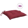 Cojines de palets de jardín 6 uds Oxford rojo tinto 50x50x7 cm by vidaXL, Cushions for chairs and sofas - Ref: Foro24-361536,...
