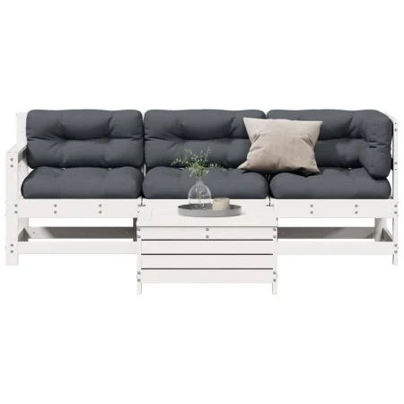 Set muebles jardín 4 pzas con cojines madera maciza pino blanco by vidaXL, Garden sets - Ref: Foro24-3250781, Price: 375,63 €...
