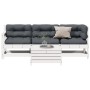 Set muebles jardín 4 pzas con cojines madera maciza pino blanco by vidaXL, Garden sets - Ref: Foro24-3250781, Price: 375,37 €...