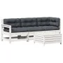 Set muebles jardín 4 pzas con cojines madera maciza pino blanco by vidaXL, Garden sets - Ref: Foro24-3250781, Price: 375,63 €...