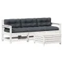 Set muebles jardín 4 pzas con cojines madera maciza pino blanco by vidaXL, Garden sets - Ref: Foro24-3250797, Price: 368,14 €...
