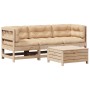Gartenmöbel-Set 4-teilig mit massiven Kiefernholz-Kissen. von vidaXL, Gartensets - Ref: Foro24-3250788, Preis: 423,55 €, Raba...