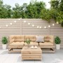 Gartenmöbel-Set 4-teilig mit massiven Kiefernholz-Kissen. von vidaXL, Gartensets - Ref: Foro24-3250788, Preis: 423,55 €, Raba...