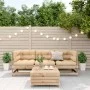 Juego de muebles de jardín 4 pzas y cojines madera maciza pino de vidaXL, Conjuntos de jardín - Ref: Foro24-3250788, Precio: ...