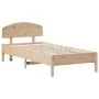 Bed frame with headboard solid pine wood 90x200 cm by vidaXL, Beds and slatted bases - Ref: Foro24-3207221, Price: 118,50 €, ...