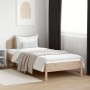 Bed frame with headboard solid pine wood 90x200 cm by vidaXL, Beds and slatted bases - Ref: Foro24-3207221, Price: 120,71 €, ...