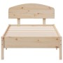 Bed frame with headboard solid pine wood 90x200 cm by vidaXL, Beds and slatted bases - Ref: Foro24-3207221, Price: 120,71 €, ...