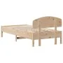 Bed frame with headboard solid pine wood 90x200 cm by vidaXL, Beds and slatted bases - Ref: Foro24-3207221, Price: 118,50 €, ...