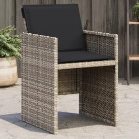 Gartensofas mit Kissen, 4 Stück, aus hellem grauem Kunststoff-Rattan. von vidaXL, Gartenstühle - Ref: Foro24-364937, Preis: 2...