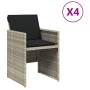 Gartensofas mit Kissen, 4 Stück, aus hellem grauem Kunststoff-Rattan. von vidaXL, Gartenstühle - Ref: Foro24-364937, Preis: 1...