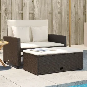 Gartensofa mit Kissen, 2-Sitzer, braunes Kunststoff-Rattan von vidaXL, Outdoor-Sofas - Ref: Foro24-365133, Preis: 271,68 €, R...