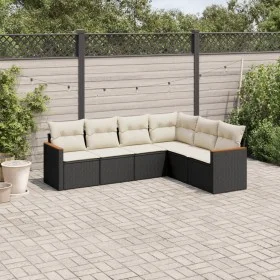 Set de sofás de jardín 6 piezas y cojines ratán sintético negro by vidaXL, Garden sets - Ref: Foro24-3258402, Price: 367,79 €...