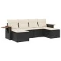 Set de sofás de jardín 6 piezas y cojines ratán sintético negro by vidaXL, Garden sets - Ref: Foro24-3259459, Price: 356,62 €...