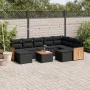 Set de sofás de jardín 10 pzas cojines ratán sintético negro by vidaXL, Garden sets - Ref: Foro24-3260627, Price: 590,35 €, D...