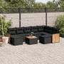 Set de sofás de jardín 10 pzas cojines ratán sintético negro by vidaXL, Garden sets - Ref: Foro24-3260627, Price: 597,10 €, D...