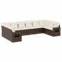 Set de sofás de jardín 10 pzas y cojines ratán sintético marrón by vidaXL, Garden sets - Ref: Foro24-3253010, Price: 641,87 €...