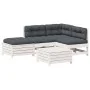 Gartenmöbel-Set 5-teilig mit Kissen aus massivem weißem Kiefernholz. von vidaXL, Gartensets - Ref: Foro24-3250701, Preis: 463...