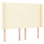 Cabecero con orejas cuero sintético crema 147x16x118/128cm