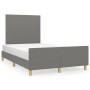 Bed frame with headboard dark gray fabric 120x190 cm by vidaXL, Beds and slatted bases - Ref: Foro24-3270500, Price: 171,20 €...