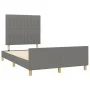 Bed frame with headboard dark gray fabric 120x190 cm by vidaXL, Beds and slatted bases - Ref: Foro24-3270528, Price: 158,73 €...