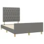 Bed frame with headboard dark gray fabric 120x190 cm by vidaXL, Beds and slatted bases - Ref: Foro24-3270535, Price: 169,27 €...