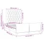Bed frame with headboard dark gray fabric 120x190 cm by vidaXL, Beds and slatted bases - Ref: Foro24-3270535, Price: 169,27 €...