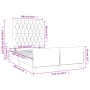 Bed frame with blue fabric headboard 120x190 cm by vidaXL, Beds and slatted bases - Ref: Foro24-3270540, Price: 191,46 €, Dis...