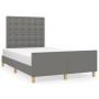 Bed frame with headboard dark gray fabric 120x190 cm by vidaXL, Beds and slatted bases - Ref: Foro24-3270542, Price: 172,69 €...